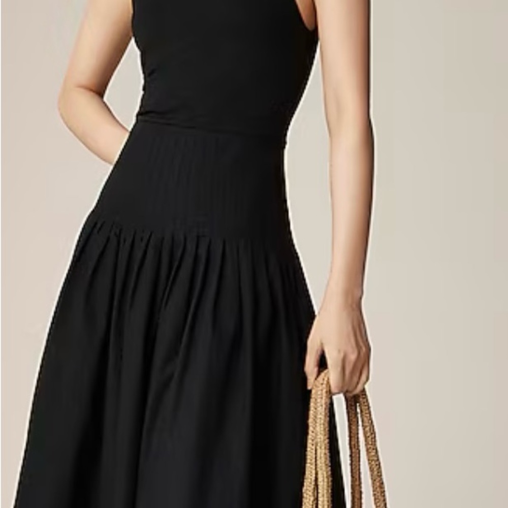 J Crew Pintuck Mixy  Black Sleeveless Dress size XS